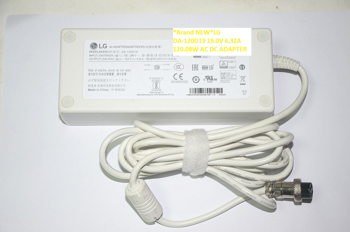 *Brand NEW*120.08W AC100-240V LG 19.0V 6.32A AC DC ADAPTER DA-120D19